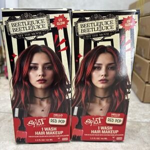 2 Boxes Splat Halloween Red Temporary Hair Color Dye Makeup Washes Out